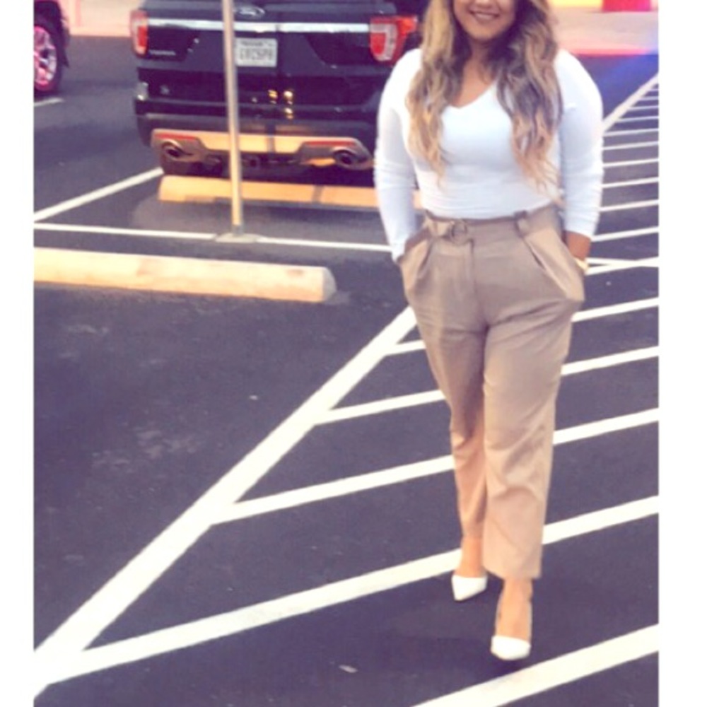 High Waisted Khaki Pants